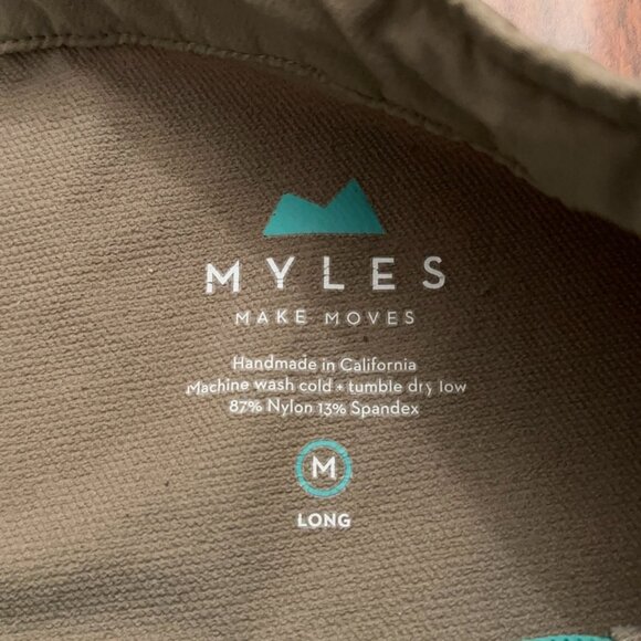 Myles Make Moves Shorts Mens M Long Performance Stretch Woven Drawstring Beige - Picture 3 of 3